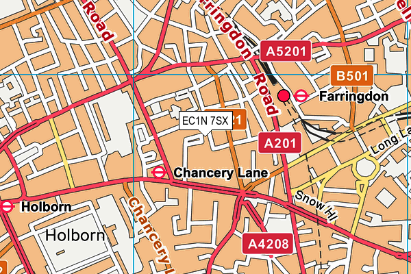 EC1N 7SX map - OS VectorMap District (Ordnance Survey) EC1N 7SX map - OS VectorMap District (Ordnance Survey)