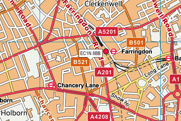EC1N 8BB map - OS VectorMap District (Ordnance Survey) EC1N 8BB map - OS VectorMap District (Ordnance Survey)