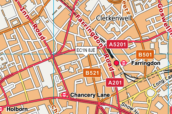 EC1N 8JE map - OS VectorMap District (Ordnance Survey) EC1N 8JE map - OS VectorMap District (Ordnance Survey)