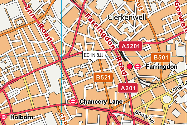 EC1N 8JJ map - OS VectorMap District (Ordnance Survey) EC1N 8JJ map - OS VectorMap District (Ordnance Survey)