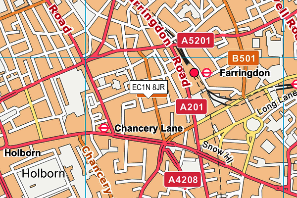 EC1N 8JR map - OS VectorMap District (Ordnance Survey) EC1N 8JR map - OS VectorMap District (Ordnance Survey)