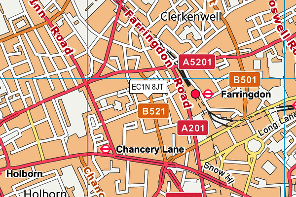 EC1N 8JT map - OS VectorMap District (Ordnance Survey)
