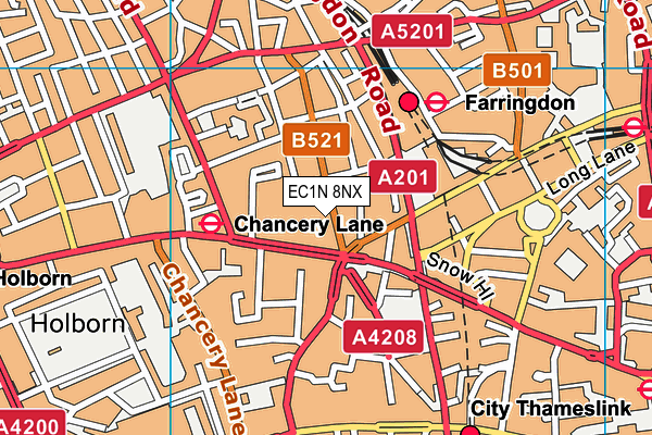 EC1N 8NX map - OS VectorMap District (Ordnance Survey)
