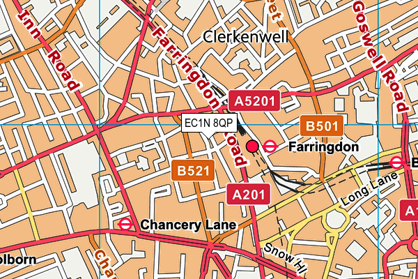 EC1N 8QP map - OS VectorMap District (Ordnance Survey)