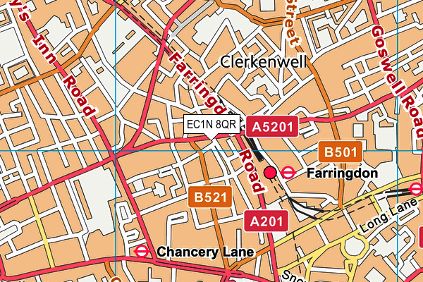 EC1N 8QR map - OS VectorMap District (Ordnance Survey)
