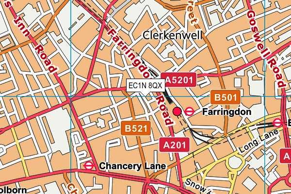 EC1N 8QX map - OS VectorMap District (Ordnance Survey)