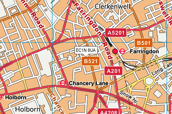 EC1N 8UA map - OS VectorMap District (Ordnance Survey)
