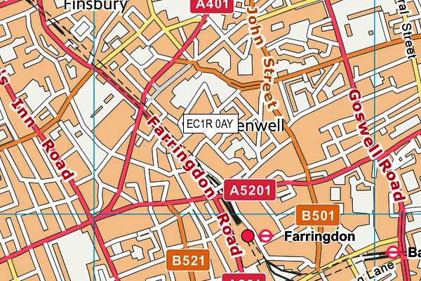 EC1R 0AY map - OS VectorMap District (Ordnance Survey) EC1R 0AY map - OS VectorMap District (Ordnance Survey)