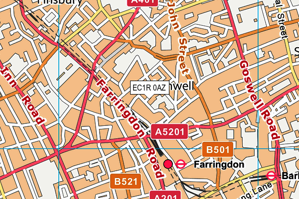 EC1R 0AZ map - OS VectorMap District (Ordnance Survey)