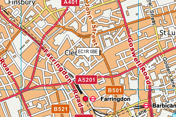EC1R 0BE map - OS VectorMap District (Ordnance Survey) EC1R 0BE map - OS VectorMap District (Ordnance Survey)