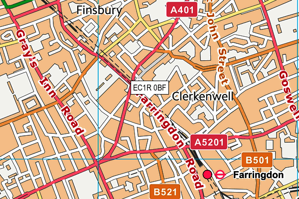 EC1R 0BF map - OS VectorMap District (Ordnance Survey) EC1R 0BF map - OS VectorMap District (Ordnance Survey)