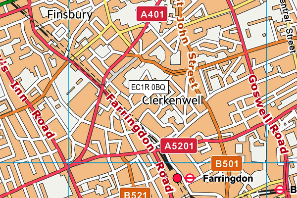 EC1R 0BQ map - OS VectorMap District (Ordnance Survey)