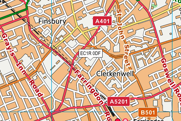EC1R 0DF map - OS VectorMap District (Ordnance Survey)