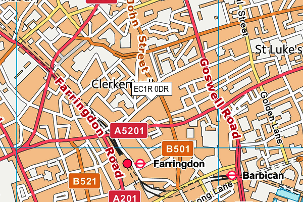 EC1R 0DR map - OS VectorMap District (Ordnance Survey)