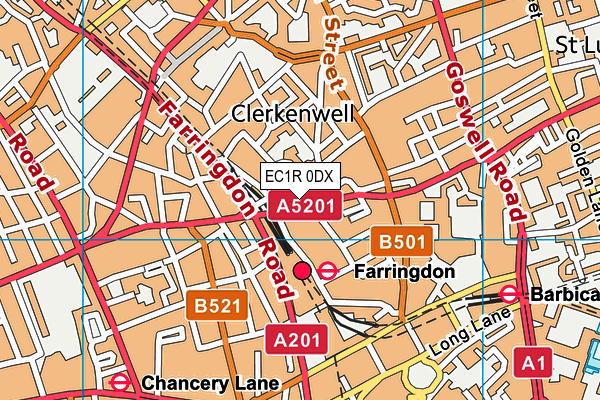 EC1R 0DX map - OS VectorMap District (Ordnance Survey)