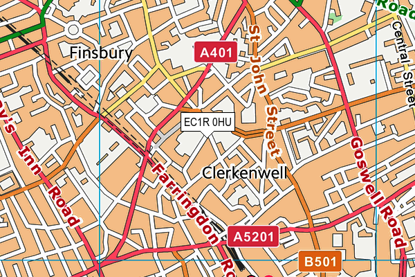 EC1R 0HU map - OS VectorMap District (Ordnance Survey)