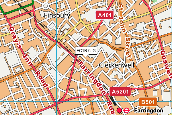 EC1R 0JG map - OS VectorMap District (Ordnance Survey) EC1R 0JG map - OS VectorMap District (Ordnance Survey)