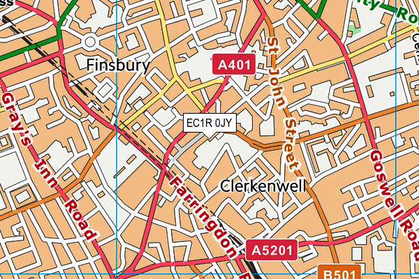 EC1R 0JY map - OS VectorMap District (Ordnance Survey) EC1R 0JY map - OS VectorMap District (Ordnance Survey)