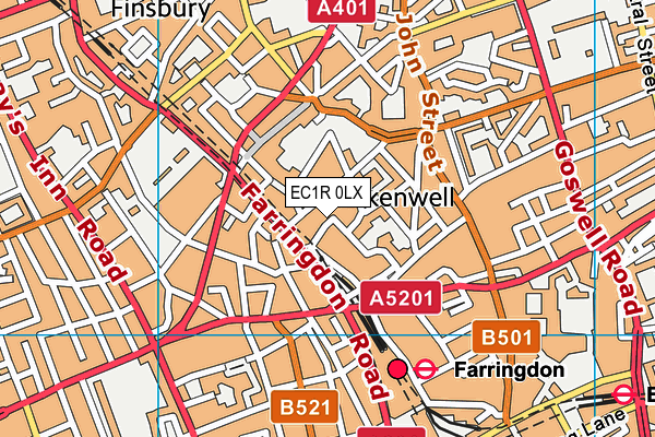 EC1R 0LX map - OS VectorMap District (Ordnance Survey) EC1R 0LX map - OS VectorMap District (Ordnance Survey)