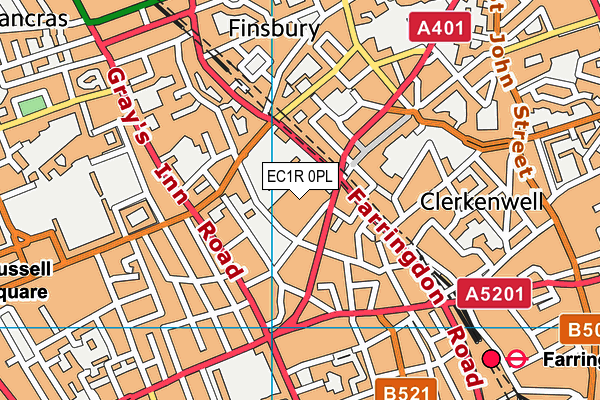 EC1R 0PL map - OS VectorMap District (Ordnance Survey) EC1R 0PL map - OS VectorMap District (Ordnance Survey)