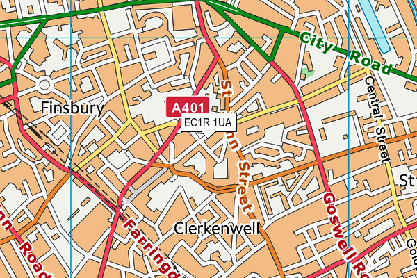 EC1R 1UA map - OS VectorMap District (Ordnance Survey)