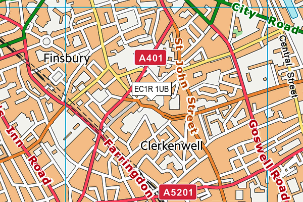 EC1R 1UB map - OS VectorMap District (Ordnance Survey) EC1R 1UB map - OS VectorMap District (Ordnance Survey)