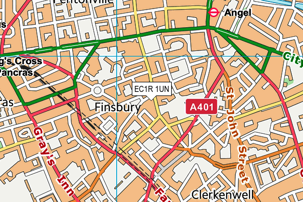 EC1R 1UN map - OS VectorMap District (Ordnance Survey) EC1R 1UN map - OS VectorMap District (Ordnance Survey)