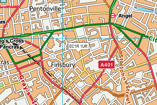 EC1R 1UR map - OS VectorMap District (Ordnance Survey) EC1R 1UR map - OS VectorMap District (Ordnance Survey)