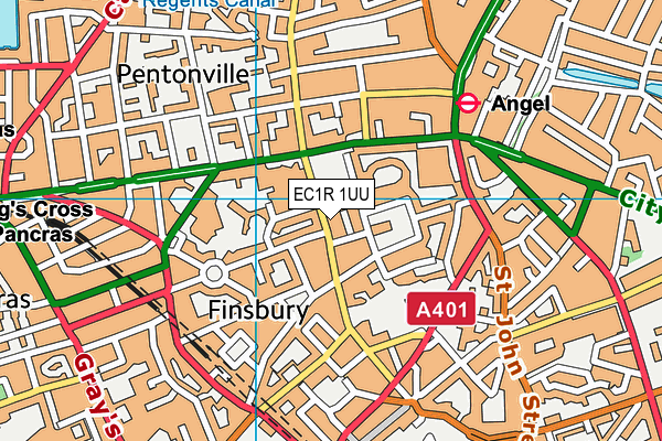 EC1R 1UU map - OS VectorMap District (Ordnance Survey) EC1R 1UU map - OS VectorMap District (Ordnance Survey)