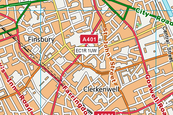 EC1R 1UW map - OS VectorMap District (Ordnance Survey)