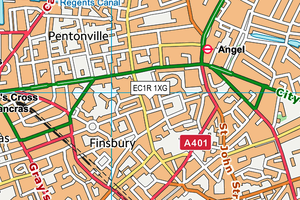 EC1R 1XG map - OS VectorMap District (Ordnance Survey) EC1R 1XG map - OS VectorMap District (Ordnance Survey)