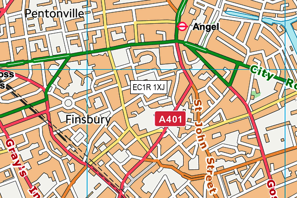 EC1R 1XJ map - OS VectorMap District (Ordnance Survey) EC1R 1XJ map - OS VectorMap District (Ordnance Survey)
