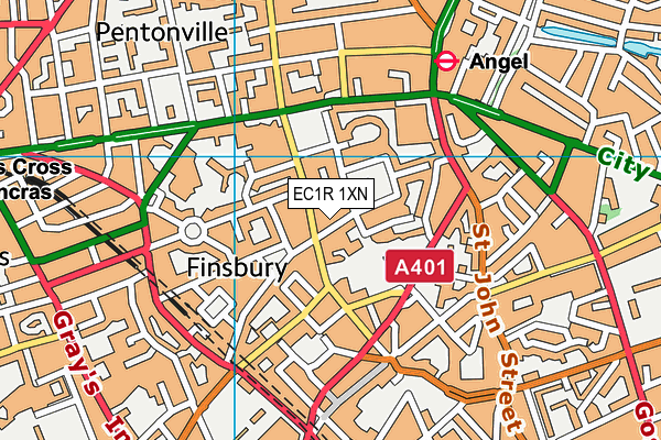 EC1R 1XN map - OS VectorMap District (Ordnance Survey) EC1R 1XN map - OS VectorMap District (Ordnance Survey)