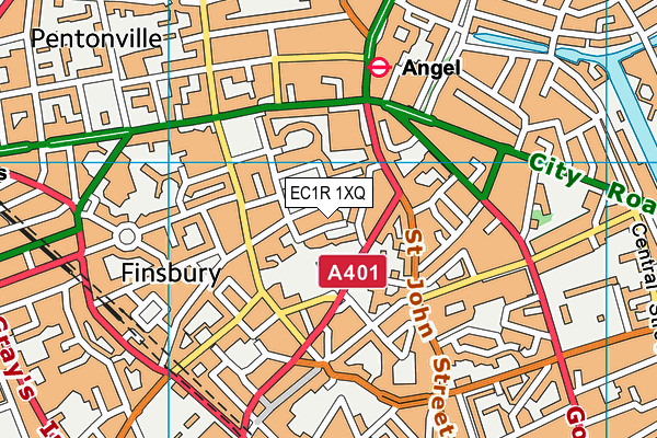 EC1R 1XQ map - OS VectorMap District (Ordnance Survey)