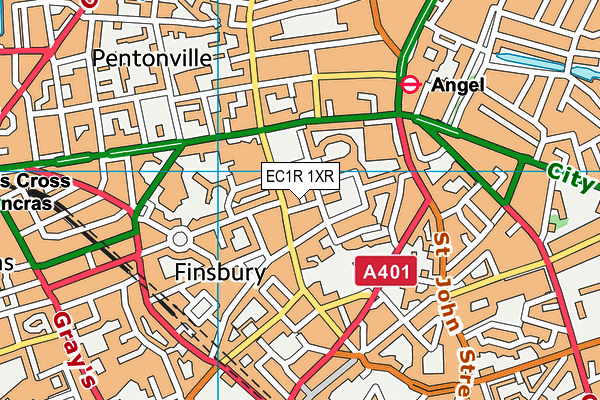 EC1R 1XR map - OS VectorMap District (Ordnance Survey) EC1R 1XR map - OS VectorMap District (Ordnance Survey)