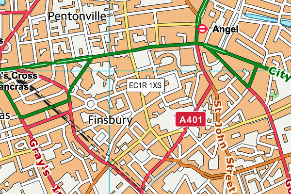 EC1R 1XS map - OS VectorMap District (Ordnance Survey) EC1R 1XS map - OS VectorMap District (Ordnance Survey)