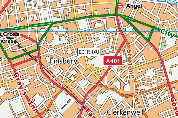 EC1R 1XU map - OS VectorMap District (Ordnance Survey) EC1R 1XU map - OS VectorMap District (Ordnance Survey)