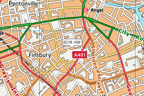 EC1R 1XW map - OS VectorMap District (Ordnance Survey) EC1R 1XW map - OS VectorMap District (Ordnance Survey)