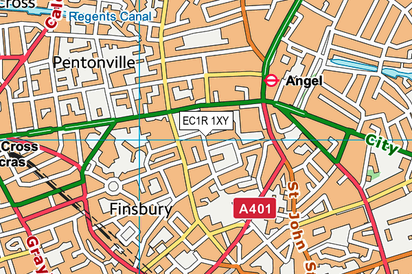 EC1R 1XY map - OS VectorMap District (Ordnance Survey)