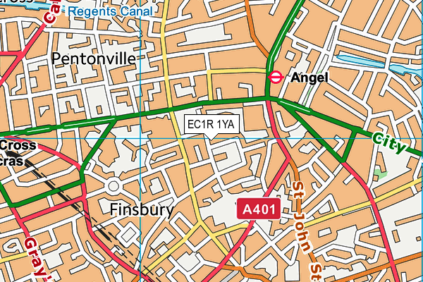 EC1R 1YA map - OS VectorMap District (Ordnance Survey) EC1R 1YA map - OS VectorMap District (Ordnance Survey)