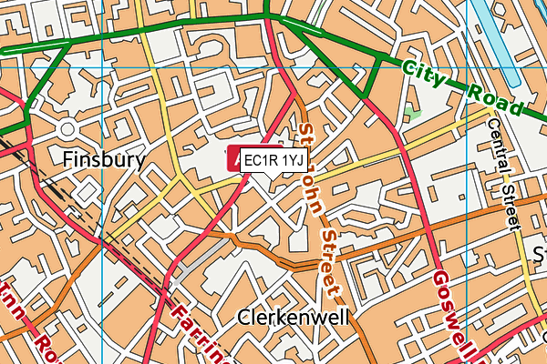 EC1R 1YJ map - OS VectorMap District (Ordnance Survey) EC1R 1YJ map - OS VectorMap District (Ordnance Survey)