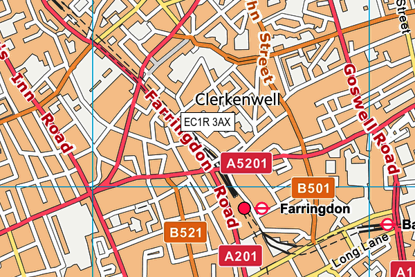 EC1R 3AX map - OS VectorMap District (Ordnance Survey)