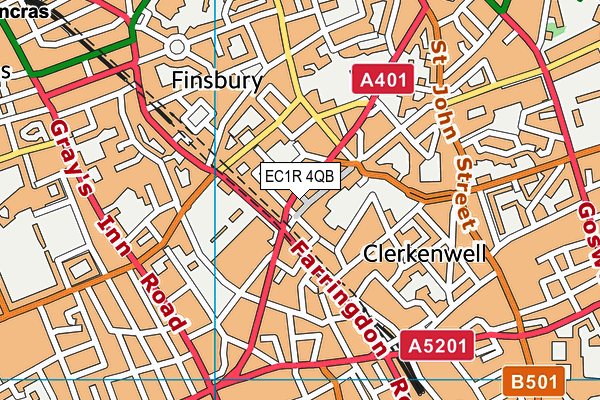 EC1R 4QB map - OS VectorMap District (Ordnance Survey)