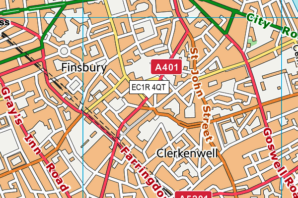 EC1R 4QT map - OS VectorMap District (Ordnance Survey) EC1R 4QT map - OS VectorMap District (Ordnance Survey)