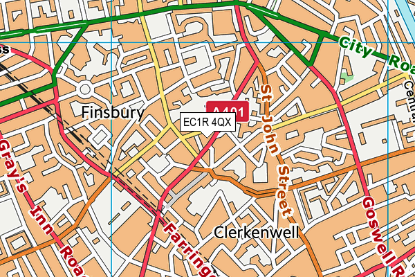EC1R 4QX map - OS VectorMap District (Ordnance Survey) EC1R 4QX map - OS VectorMap District (Ordnance Survey)