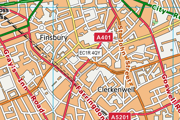 EC1R 4QY map - OS VectorMap District (Ordnance Survey) EC1R 4QY map - OS VectorMap District (Ordnance Survey)