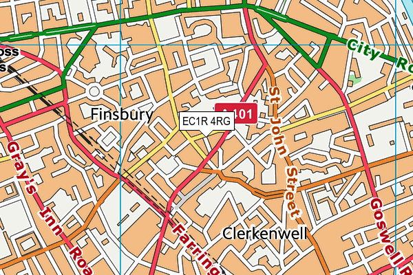 EC1R 4RG map - OS VectorMap District (Ordnance Survey) EC1R 4RG map - OS VectorMap District (Ordnance Survey)