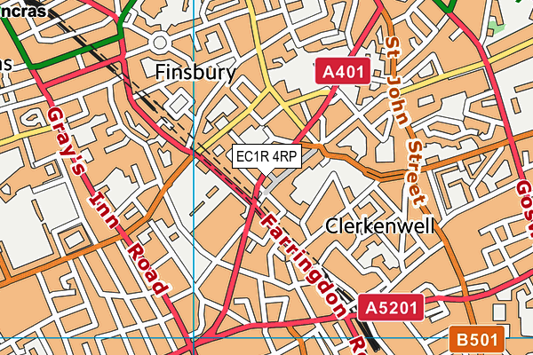 EC1R 4RP map - OS VectorMap District (Ordnance Survey)