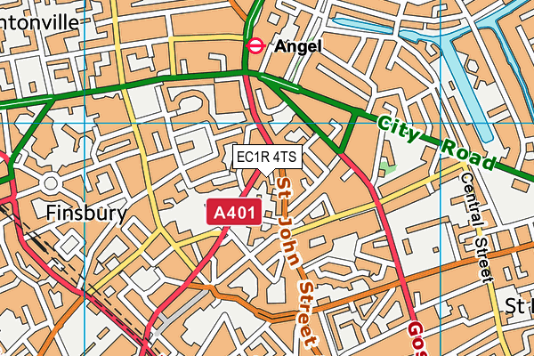 EC1R 4TS map - OS VectorMap District (Ordnance Survey)
