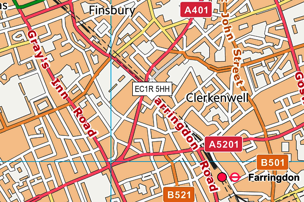 EC1R 5HH map - OS VectorMap District (Ordnance Survey) EC1R 5HH map - OS VectorMap District (Ordnance Survey)